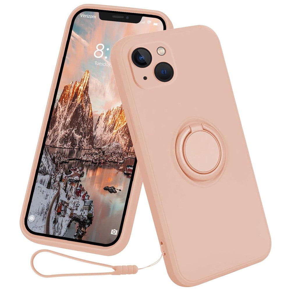 iPhone 15 Silikonhülle – Leicht & Mit Schwenkring-Ständer