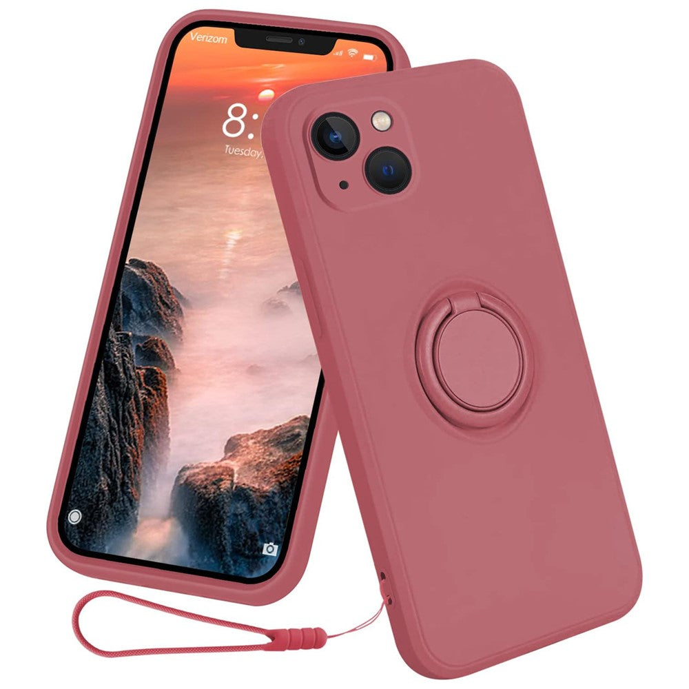 iPhone 15 Silikonhülle – Leicht & Mit Schwenkring-Ständer