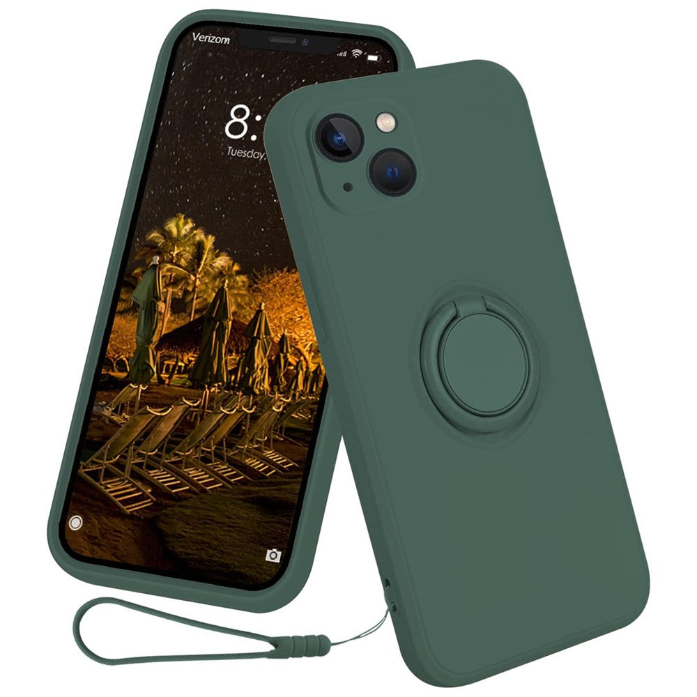 iPhone 15 Silikonhülle – Leicht & Mit Schwenkring-Ständer