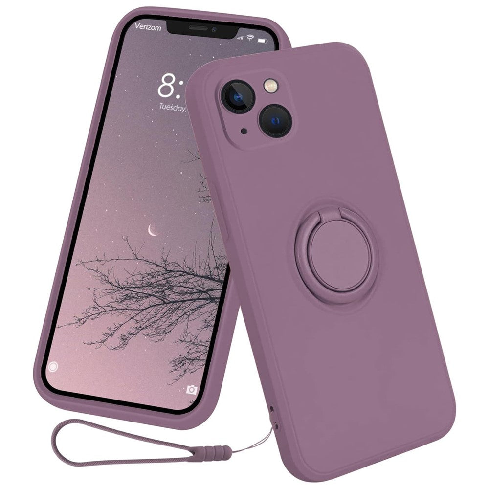 iPhone 15 Silikonhülle – Leicht & Mit Schwenkring-Ständer