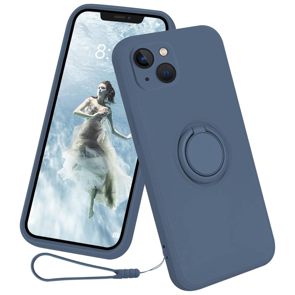 iPhone 15 Plus Silikonhülle – Leicht & Mit Schwenkring-Ständer
