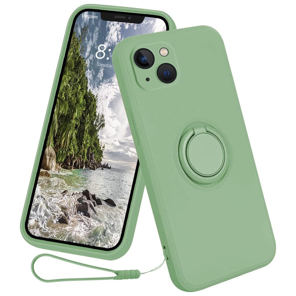iPhone 15 Plus Silikonhülle – Leicht & Mit Schwenkring-Ständer