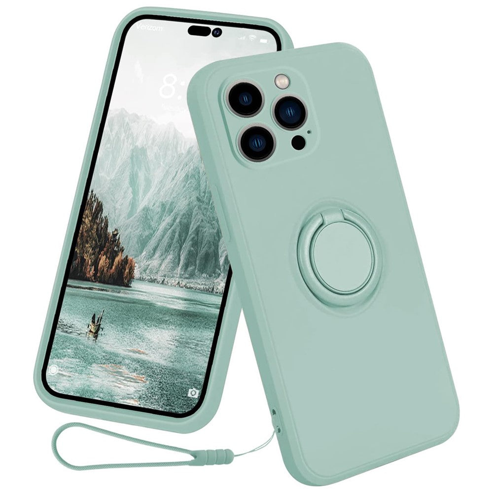 iPhone 15 Pro Silikonhülle – Leicht & Mit Schwenkring-Ständer