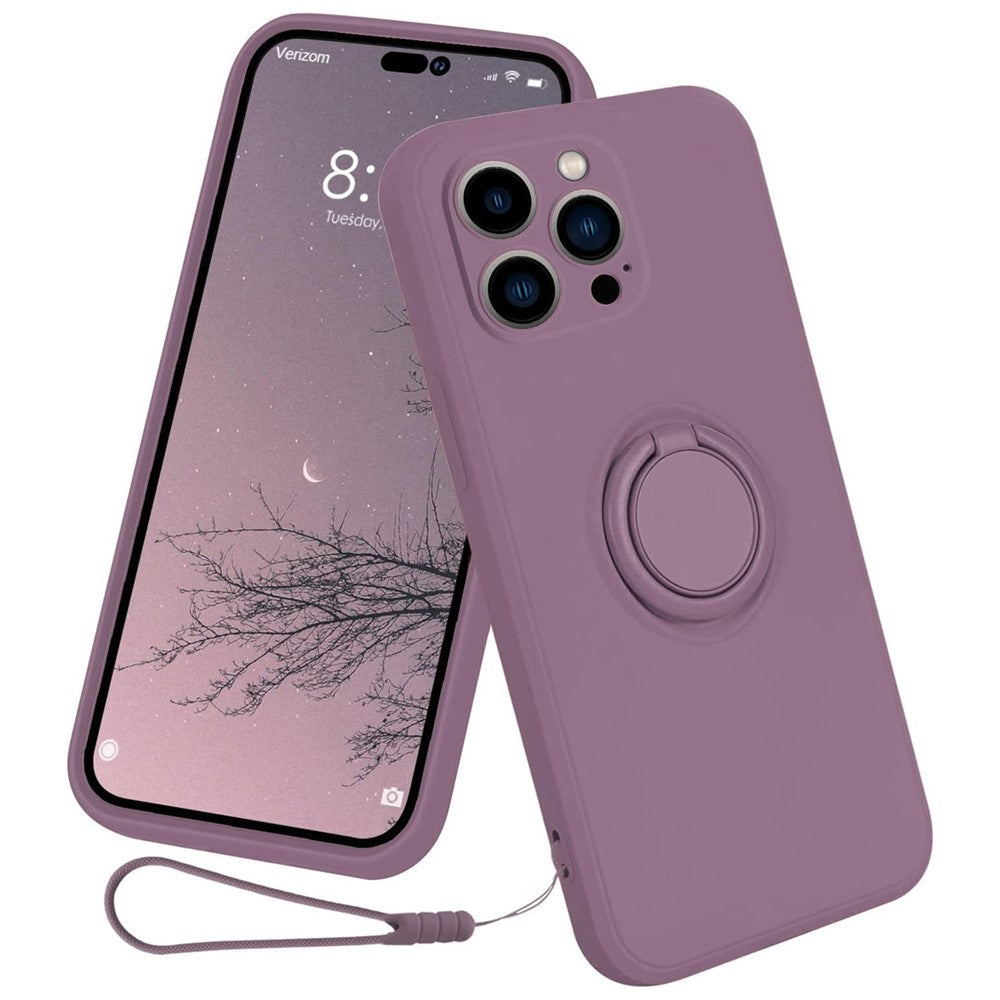 iPhone 15 Pro Silikonhülle – Leicht & Mit Schwenkring-Ständer