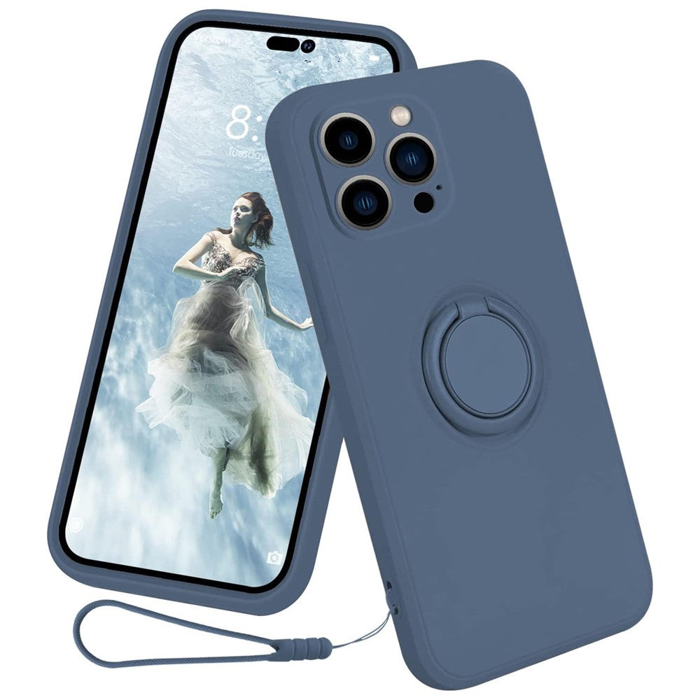 iPhone 15 Pro Max Silikonhülle – Leicht & Mit Schwenkring-Ständer