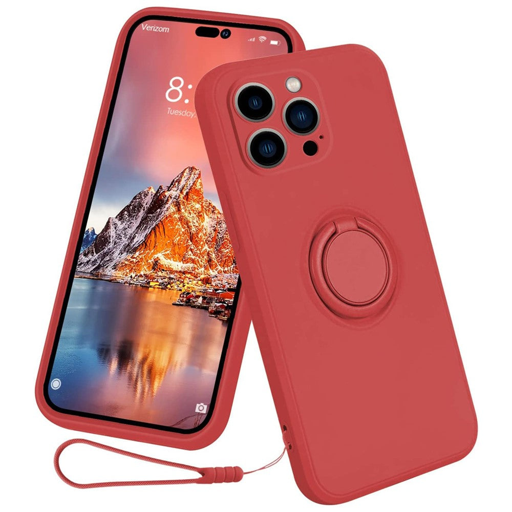 iPhone 15 Pro Max Silikonhülle – Leicht & Mit Schwenkring-Ständer