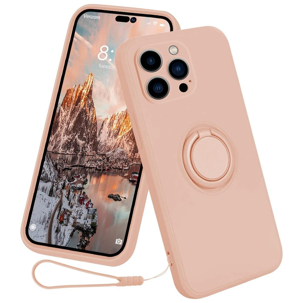 iPhone 15 Pro Max Silikonhülle – Leicht & Mit Schwenkring-Ständer
