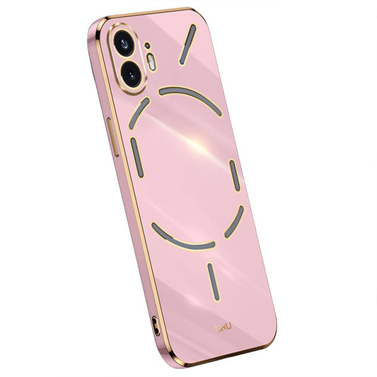 XINLI For Nothing Phone (2) Electroplated Gold Edge Anti-scratch Phone Case TPU Protection Cover
