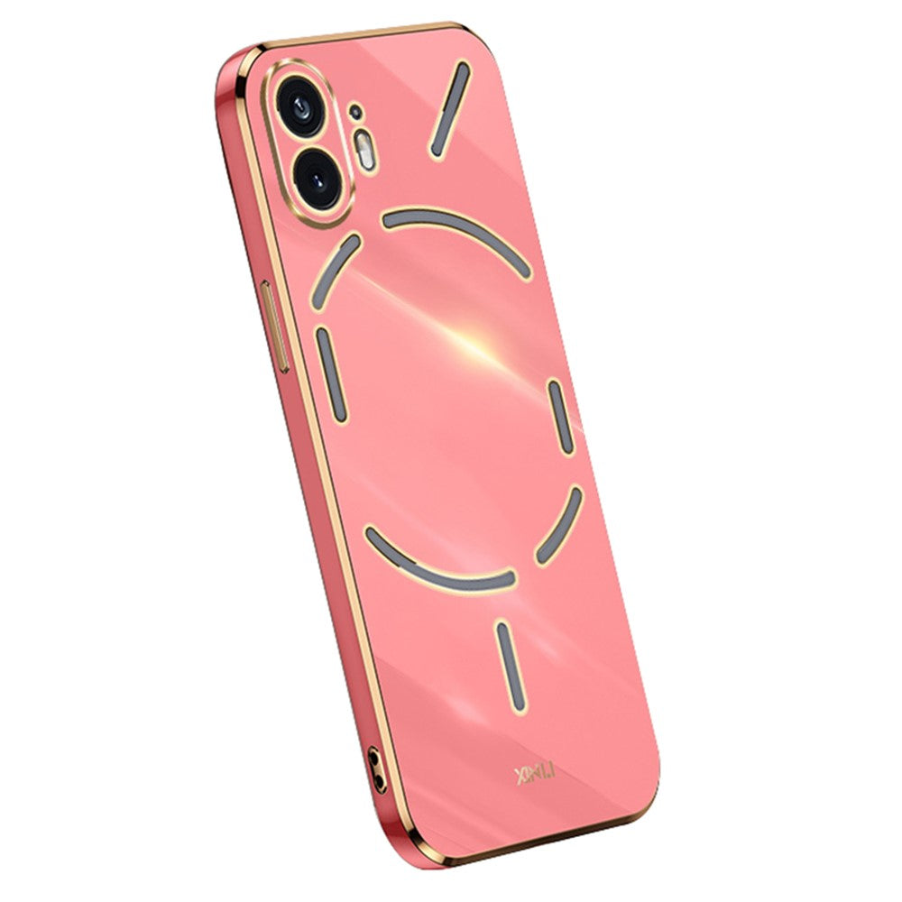 XINLI For Nothing Phone (2) Electroplated Gold Edge Anti-scratch Phone Case TPU Protection Cover