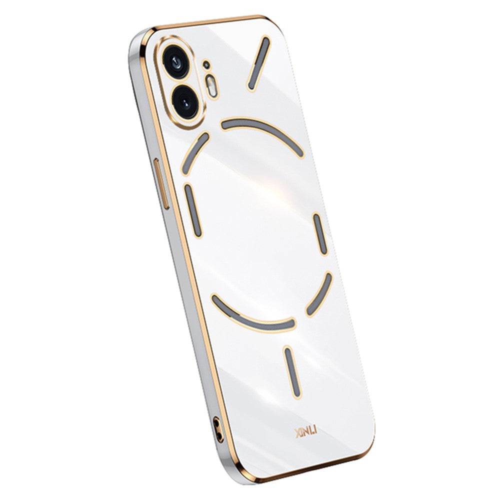 XINLI For Nothing Phone (2) Electroplated Gold Edge Anti-scratch Phone Case TPU Protection Cover