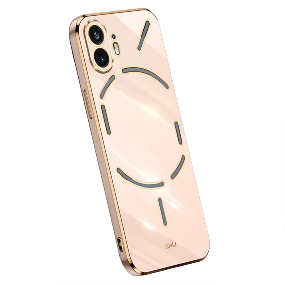 XINLI For Nothing Phone (2) Electroplated Gold Edge Anti-scratch Phone Case TPU Protection Cover
