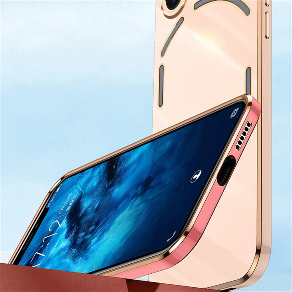 XINLI For Nothing Phone (2) Electroplated Gold Edge Anti-scratch Phone Case TPU Protection Cover