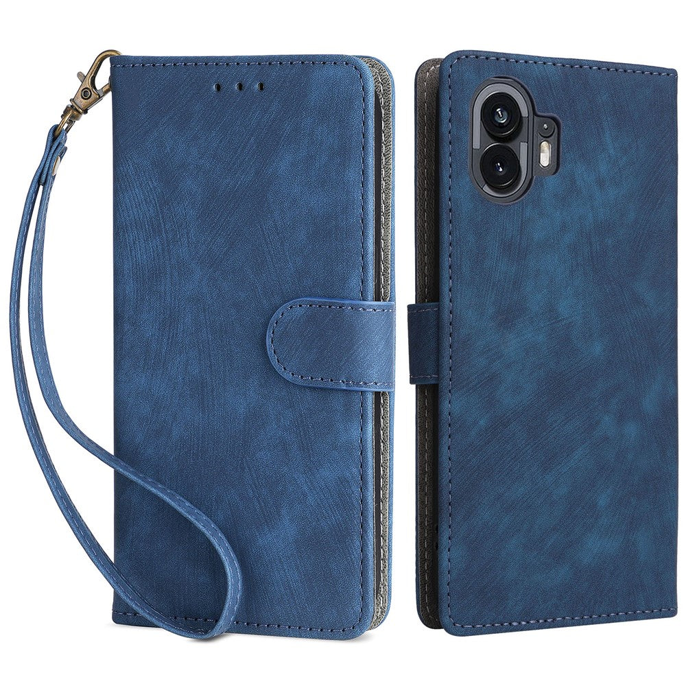 For Nothing Phone (2) Anti-drop Phone Case RFID Blocking Leather Wallet Stand Cover with Strap