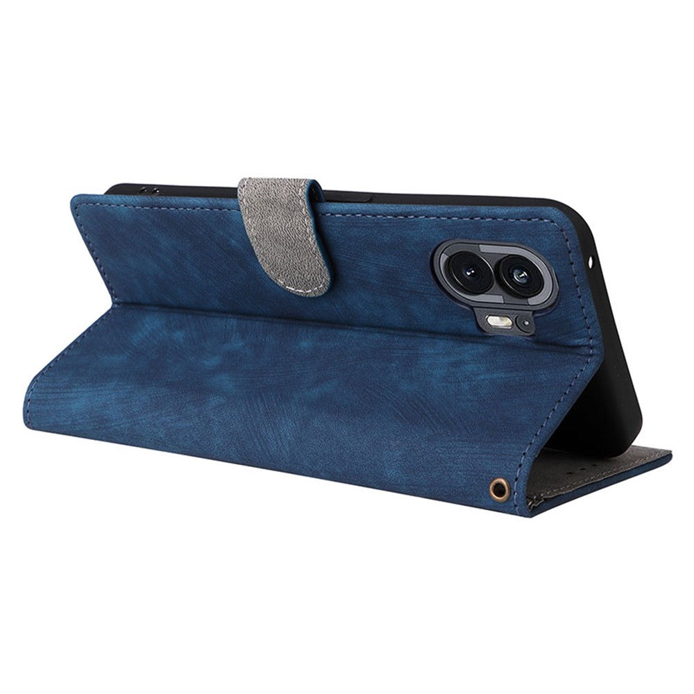 For Nothing Phone (2) Anti-drop Phone Case RFID Blocking Leather Wallet Stand Cover with Strap