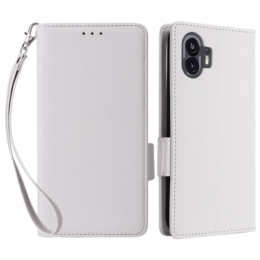 Nothing Phone (2) Wallet-Handyhülle – Aus PU-Leder & Litschi-Textur, mit Ständer & Tragegurt