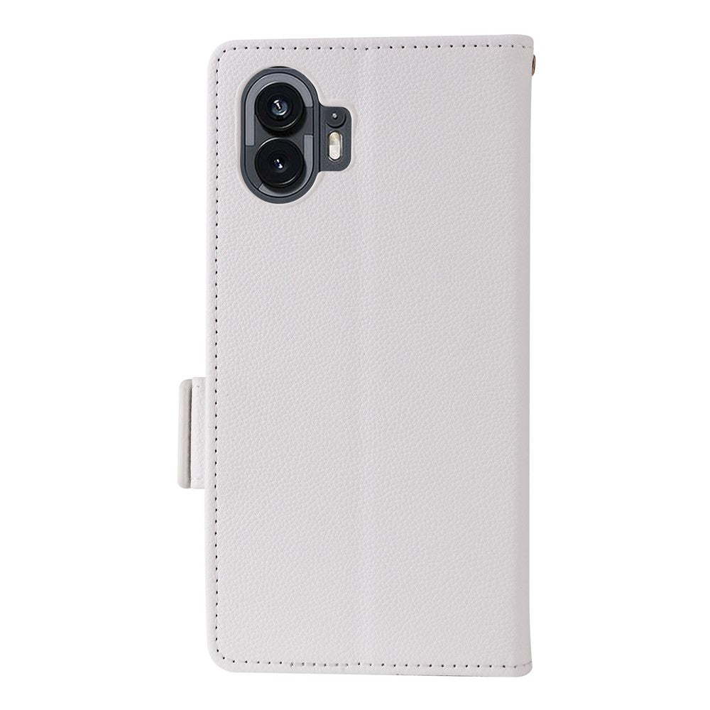 Nothing Phone (2) Wallet-Handyhülle – Aus PU-Leder & Litschi-Textur, mit Ständer & Tragegurt