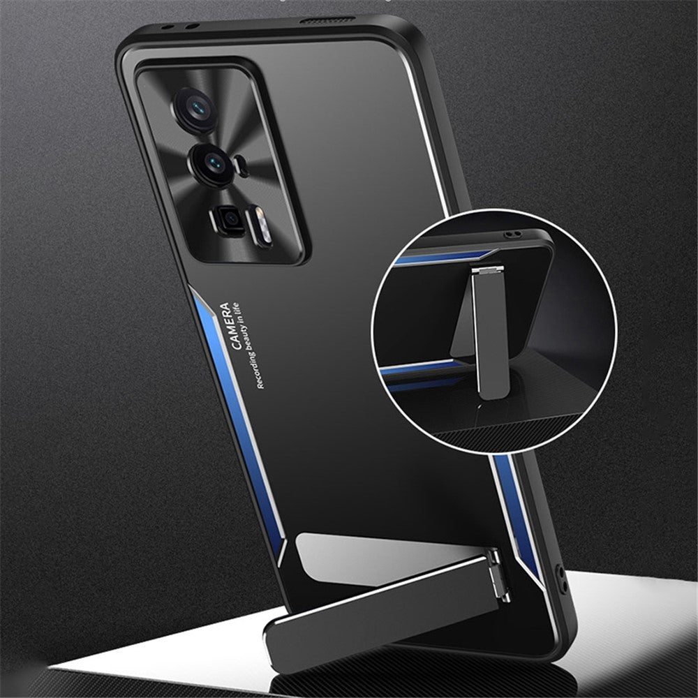 For Xiaomi Redmi K60 Ultra / 13T / 13T Pro Kickstand Phone Case Aluminum Alloy + TPU Protective Cover