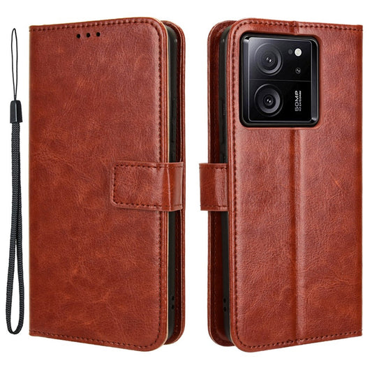 Xiaomi 13T / Xiaomi 13T Pro / Xiaomi Redmi K60 Ultra Wallet-Handyhülle – 13T Pro / Redmi K60 Ultra PU-Leder- Crazy Horse Textur Standfunktion Shell