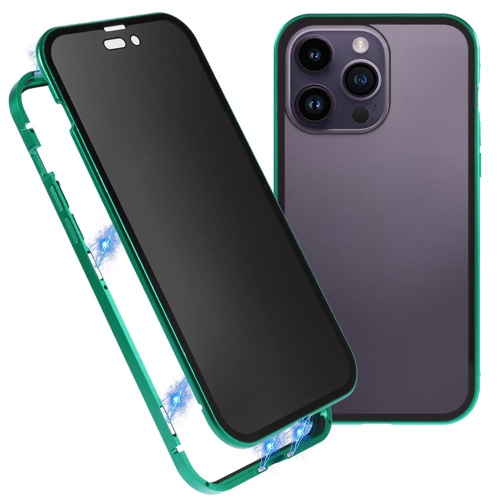 iPhone 15 Pro Max Anti-Spy-Hülle – mit Metallrahmen & gehärtetem Glas