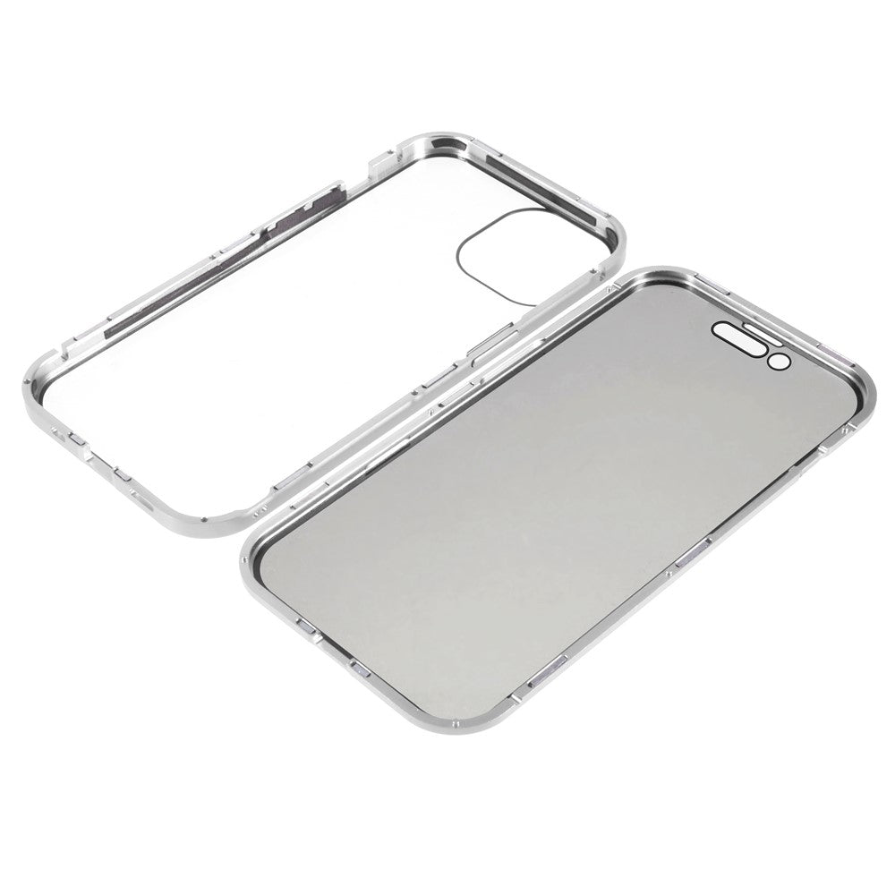 iPhone 15 Anti-Spy-Hülle – mit Metallrahmen & gehärtetem Glas