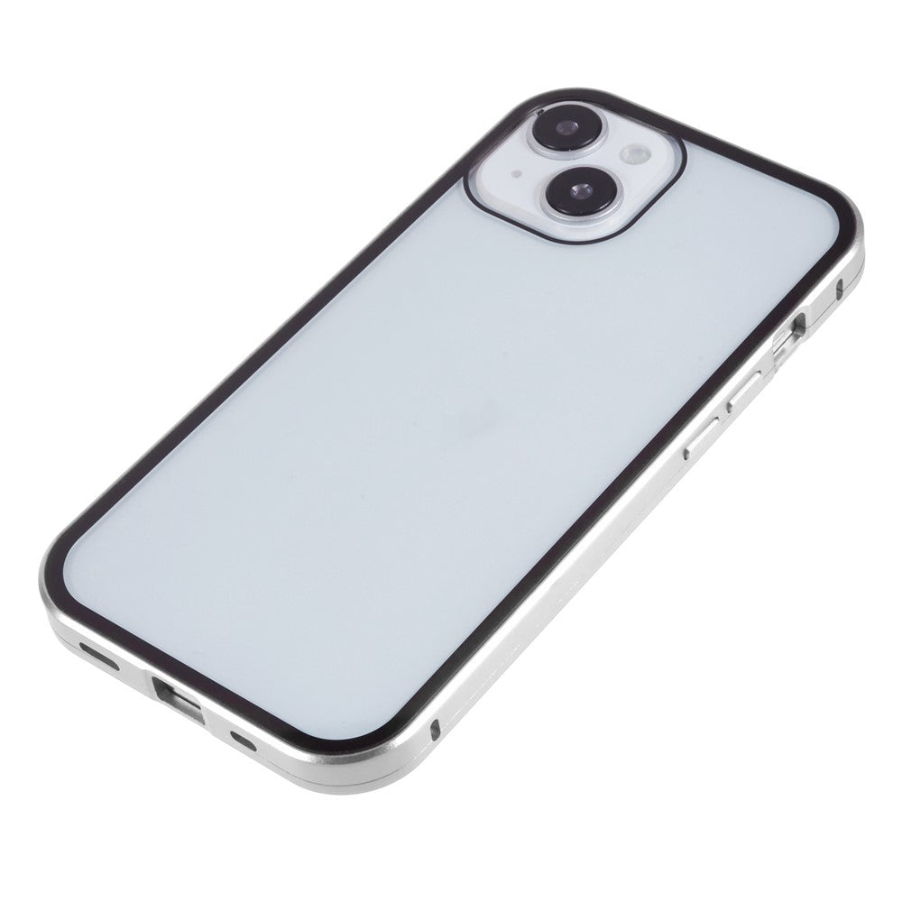 iPhone 15 Anti-Spy-Hülle – mit Metallrahmen & gehärtetem Glas