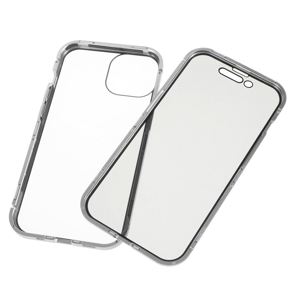 iPhone 15 Plus Anti-Spy-Hülle – mit Metallrahmen & gehärtetem Glas