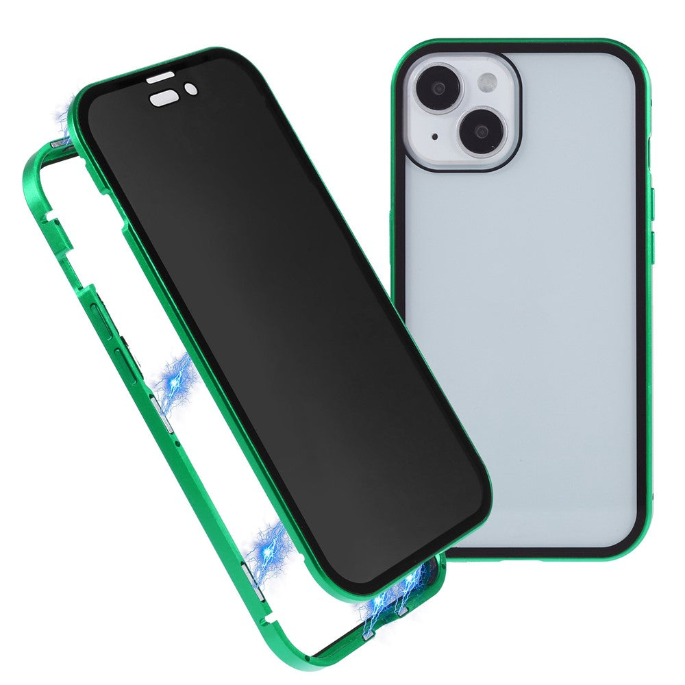 iPhone 15 Plus Anti-Spy-Hülle – mit Metallrahmen & gehärtetem Glas