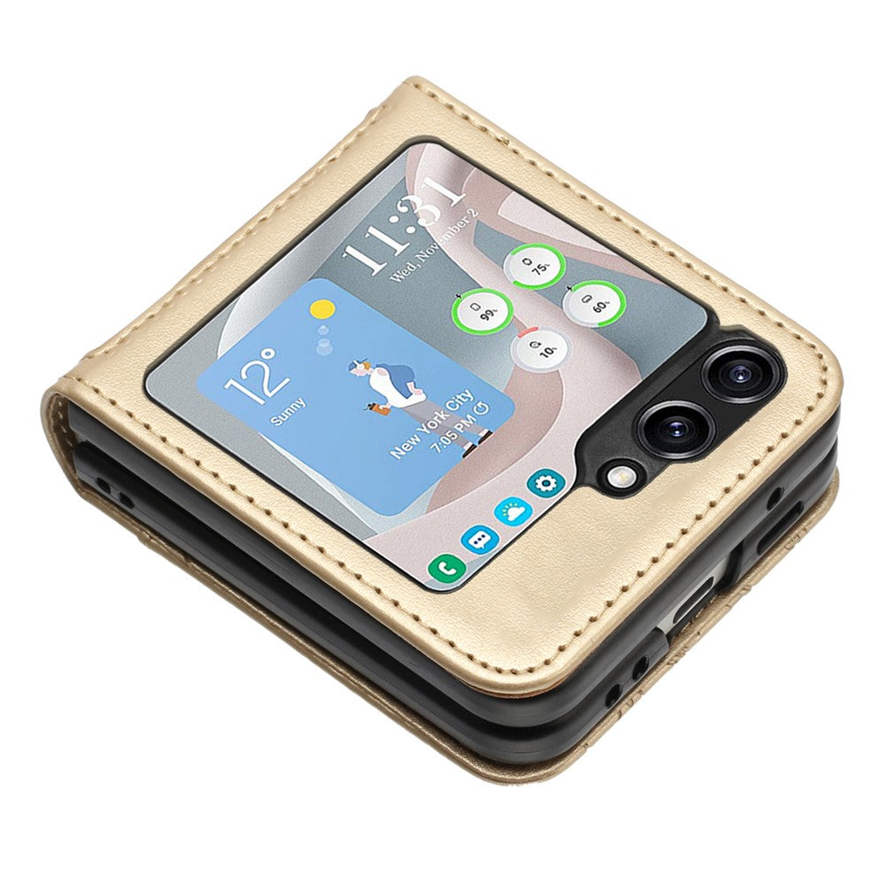 For Samsung Galaxy Z Flip5 5G Phone Case Imprinted Butterflies PU Leather Coated PC Cover