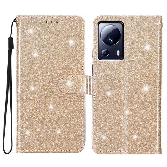 Xiaomi Civi 2 5G / Xiaomi 13 Lite Handyhülle – Civi 2 5G glitzernde PU-Leder-, Brieftaschenständer, stoßfeste Abdeckung