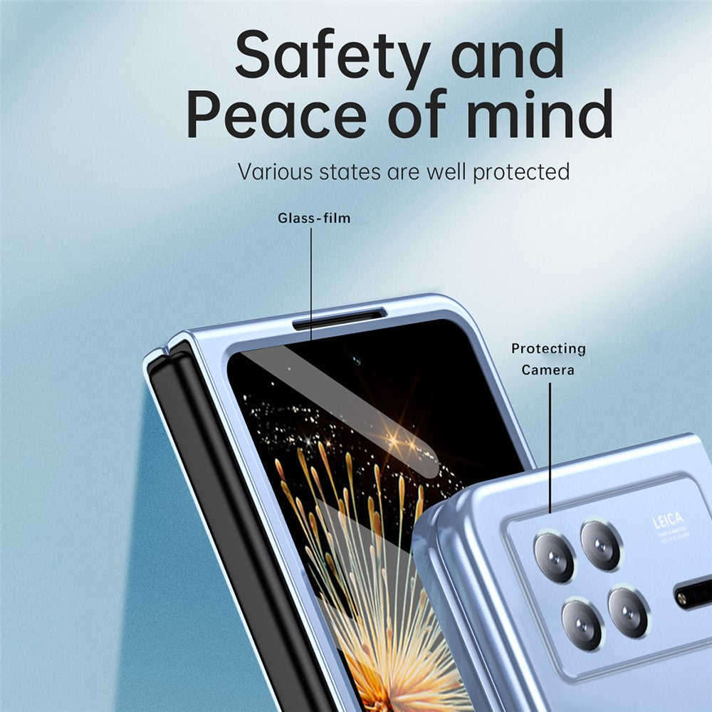 For Xiaomi Mix Fold 3 5G Hard PC Phone Protection Case Shock-Absorption Cover with Tempered Glass Film