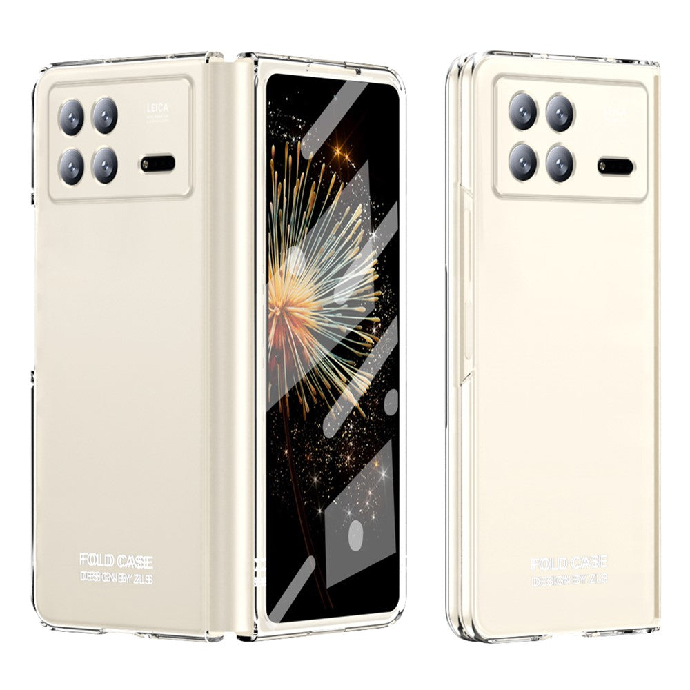 For Xiaomi Mix Fold 3 5G Hard PC Phone Protection Case Shock-Absorption Cover with Tempered Glass Film