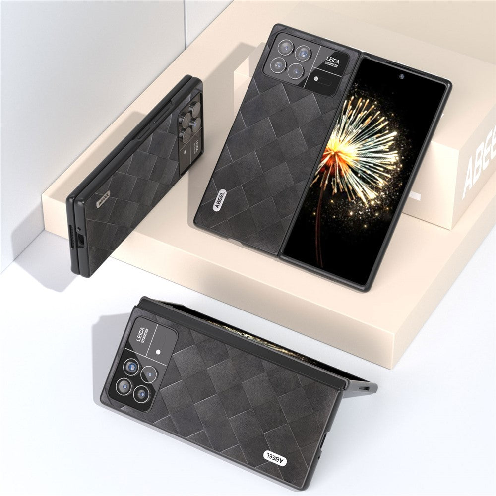 ABEEL For Xiaomi Mix Fold 3 5G Grid Texture Protective Case PU Leather+PC Drop Protection Phone Cover