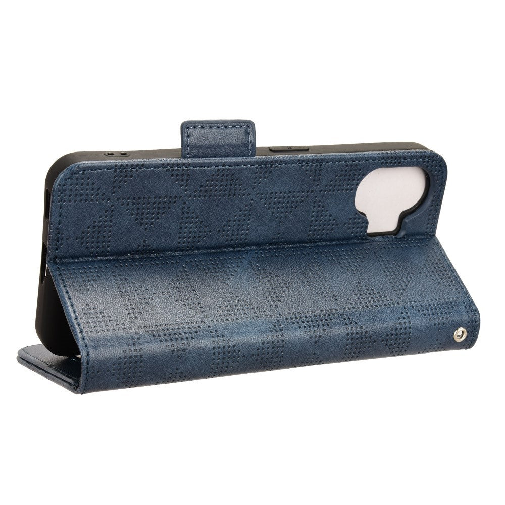 Nothing Phone (2) Handyhülle – Mit stoßdämpfendem Dreiecksmuster, Brieftaschen- & Ständerdesign, aus PU-Leder & TPU, mit Tragegurt
