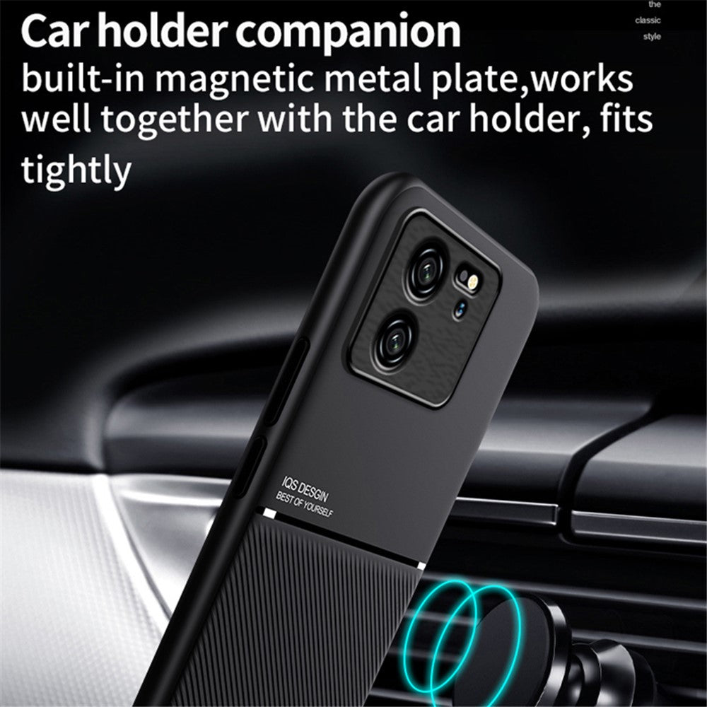 For Xiaomi Redmi K60 Ultra / 13T / 13T Pro Anti-Scratch Phone Cover Built-in Metal Sheet Phone Case PU Leather+TPU Shell