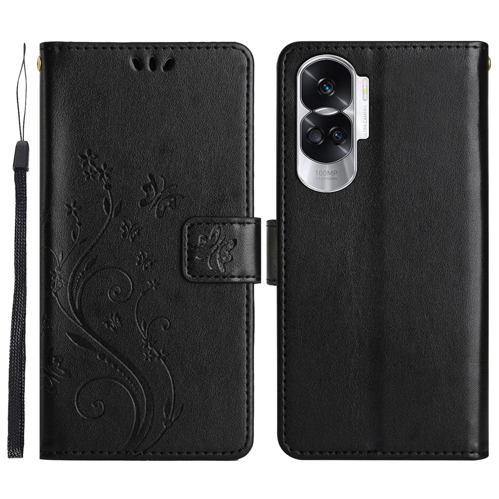 For Honor 90 Lite 5G / X50i 5G PU Leather Wallet Cover Butterfly Imprinted Stand Phone Case