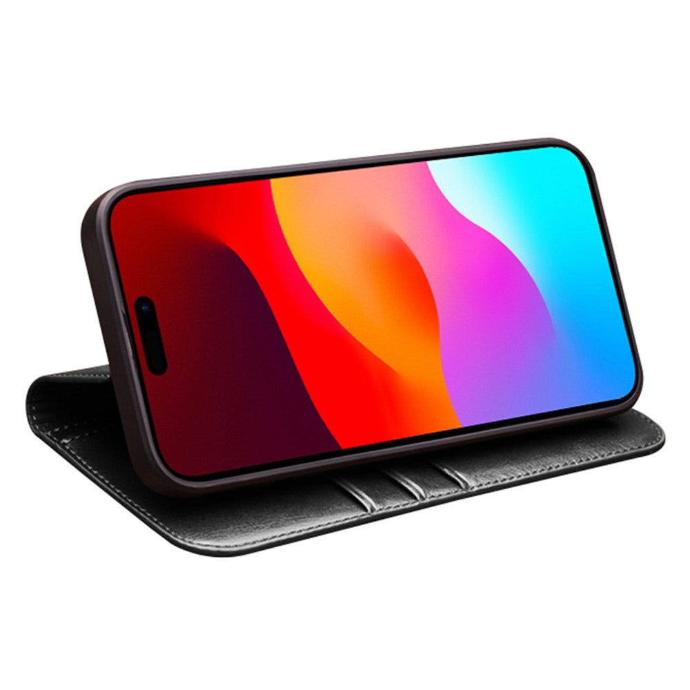 iPhone 15 Pro Max Echtleder-Handyhülle – Geldbörse & Standfunktion