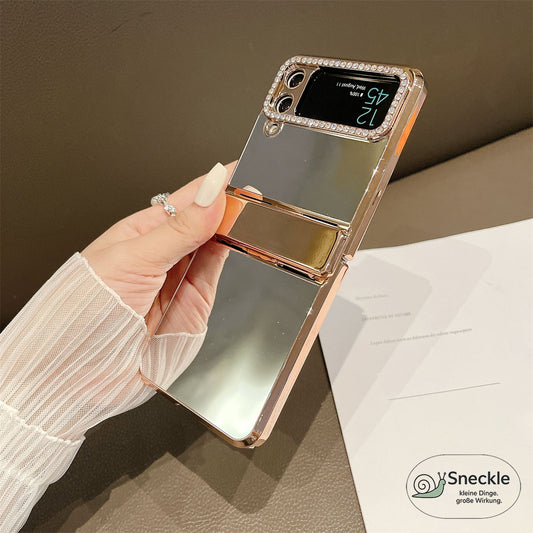 Galaxy Z Flip3 Hülle – Spiegelfläche & Strass – Stoßfest