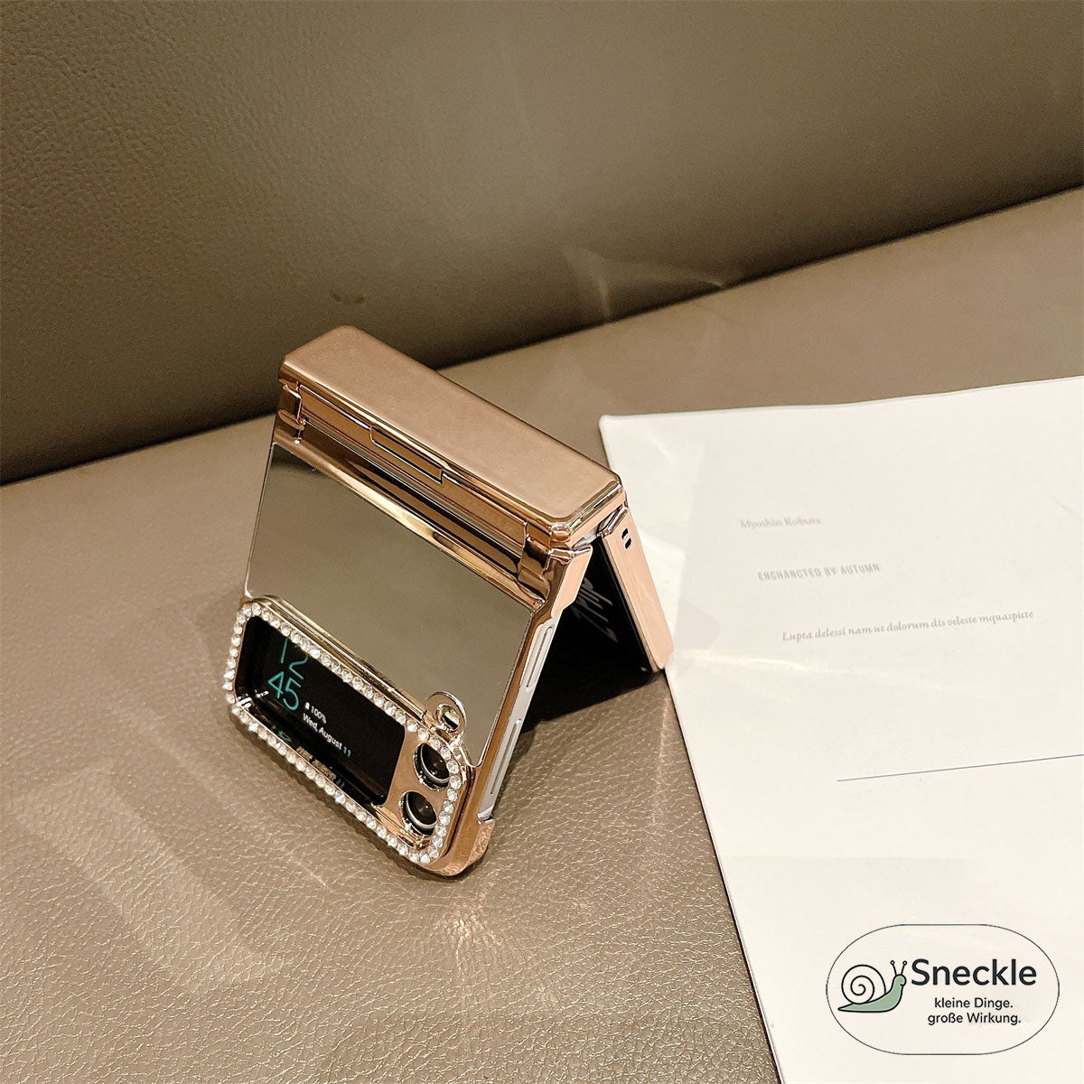 Galaxy Z Flip3 Hülle – Spiegelfläche & Strass – Stoßfest