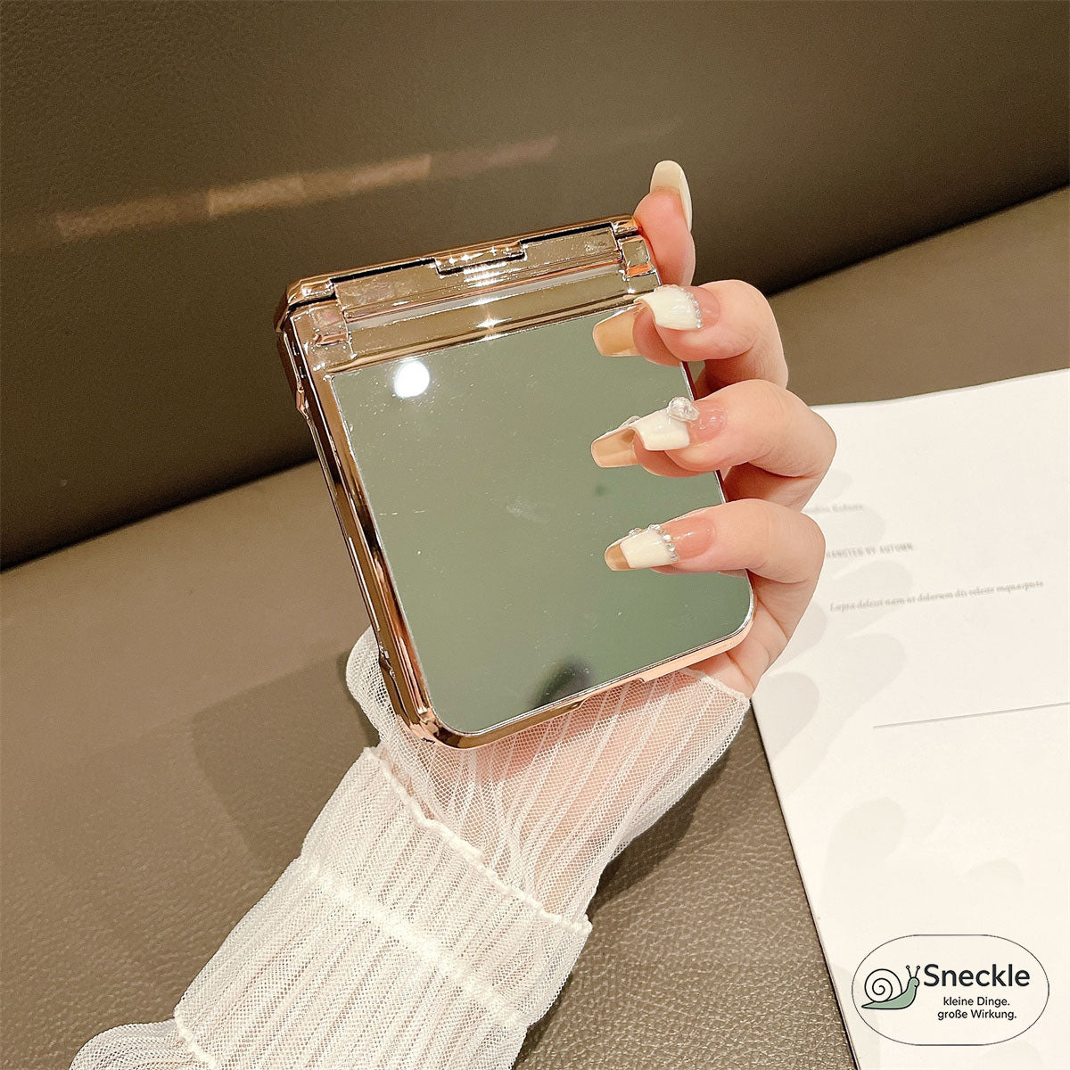Galaxy Z Flip3 Hülle – Spiegelfläche & Strass – Stoßfest