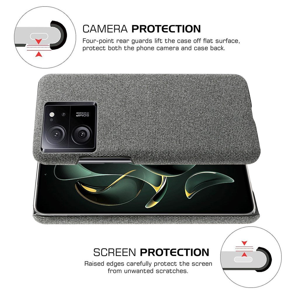 Slim-Fit Phone Shell for Xiaomi Redmi K60 Ultra / 13T / 13T Pro Cloth+Hard PC Protective Phone Cover Case
