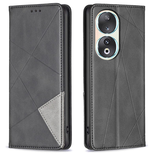 Honor 90 Wallet-Handyhülle – Kratzfest, aus Leder, mit Ständer & bedruckten Kartenfächern