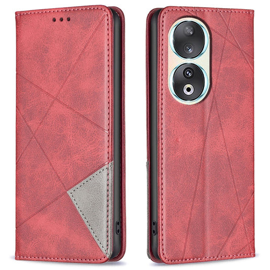 Honor 90 Wallet-Handyhülle – Kratzfest, aus Leder, mit Ständer & bedruckten Kartenfächern