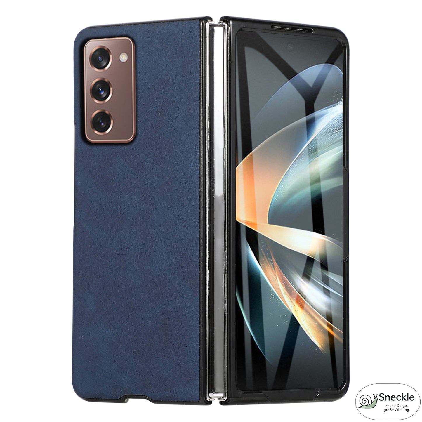 Galaxy Z Fold2 Vollschutz-Case – PU-Leder & PC – Mit Kartenfach, Glasfilm & Stift