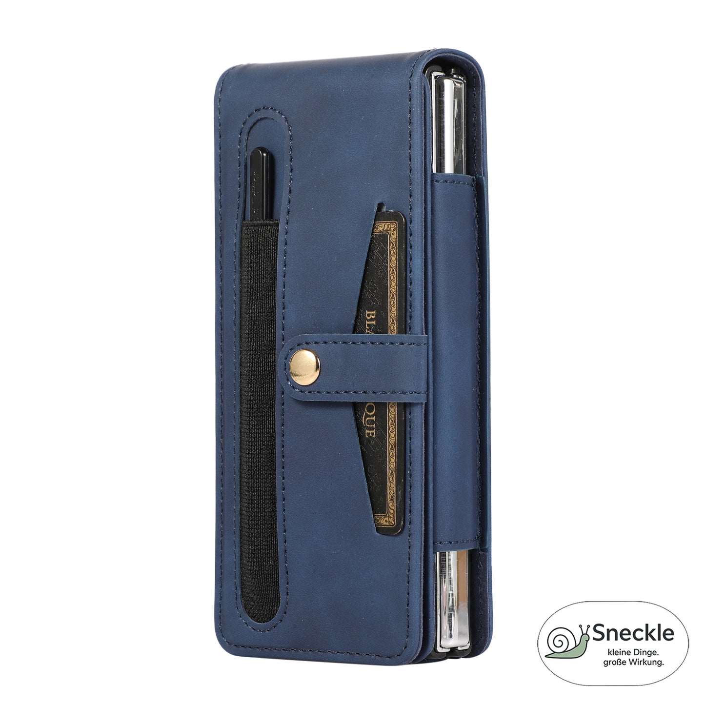 Galaxy Z Fold2 Vollschutz-Case – PU-Leder & PC – Mit Kartenfach, Glasfilm & Stift