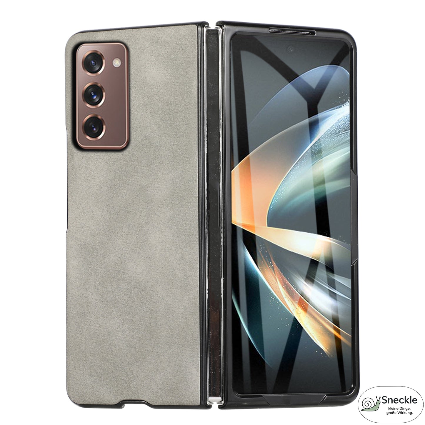 Galaxy Z Fold2 Vollschutz-Case – PU-Leder & PC – Mit Kartenfach, Glasfilm & Stift