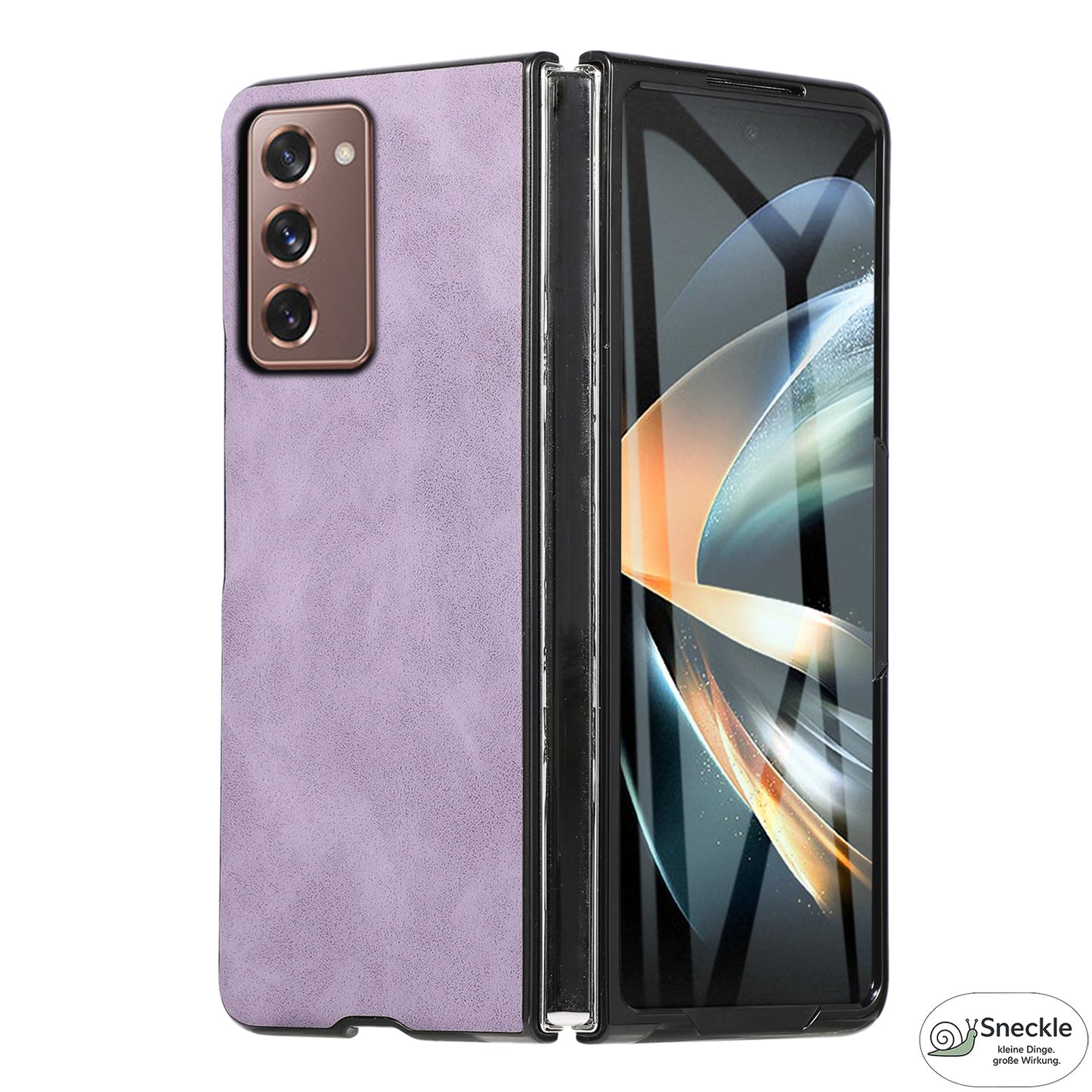 Galaxy Z Fold2 Vollschutz-Case – PU-Leder & PC – Mit Kartenfach, Glasfilm & Stift