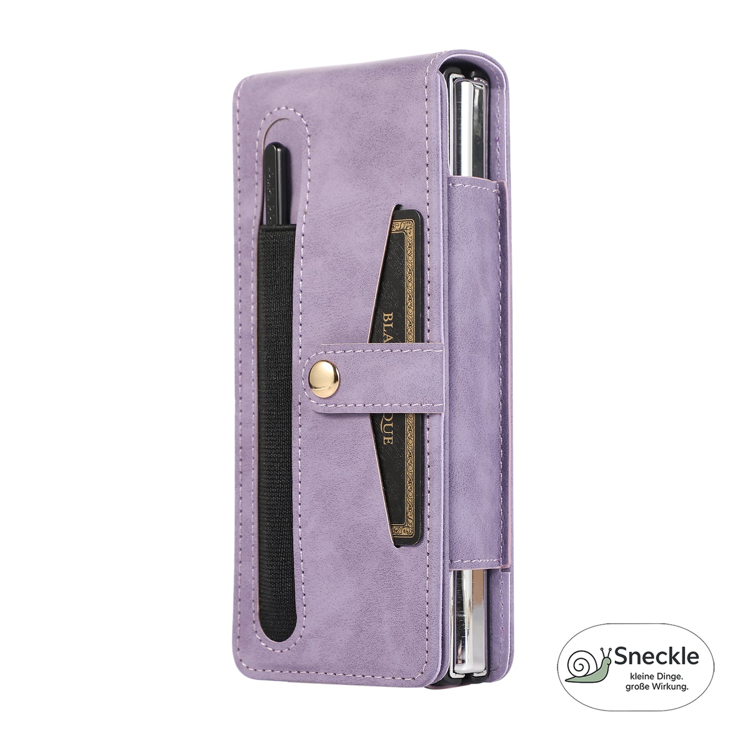 Galaxy Z Fold2 Vollschutz-Case – PU-Leder & PC – Mit Kartenfach, Glasfilm & Stift