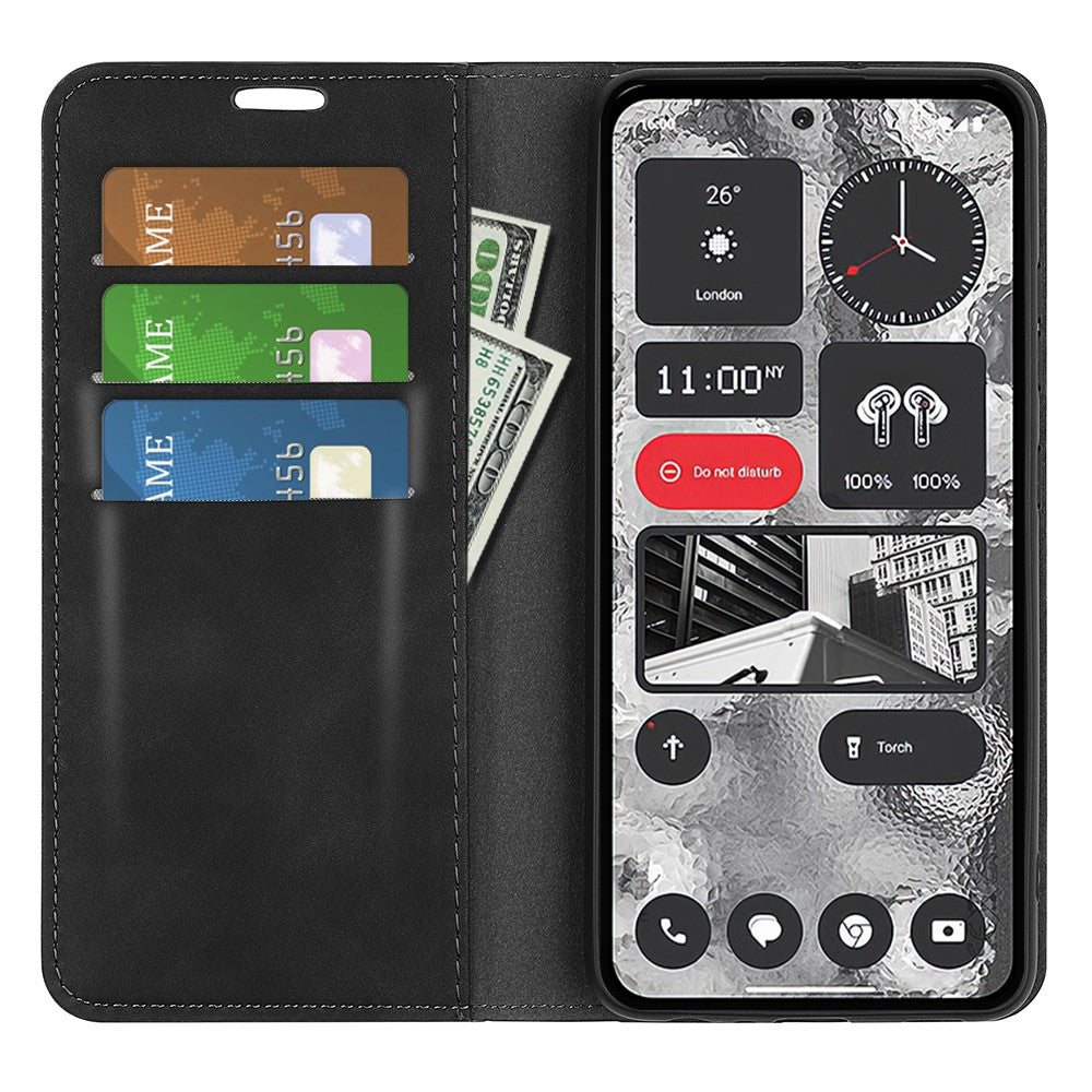Nothing Phone (2) Wallet-Handyhülle – Aus PU-Leder, mit Ständer, Schutzhülle mit griffiger Oberfläche