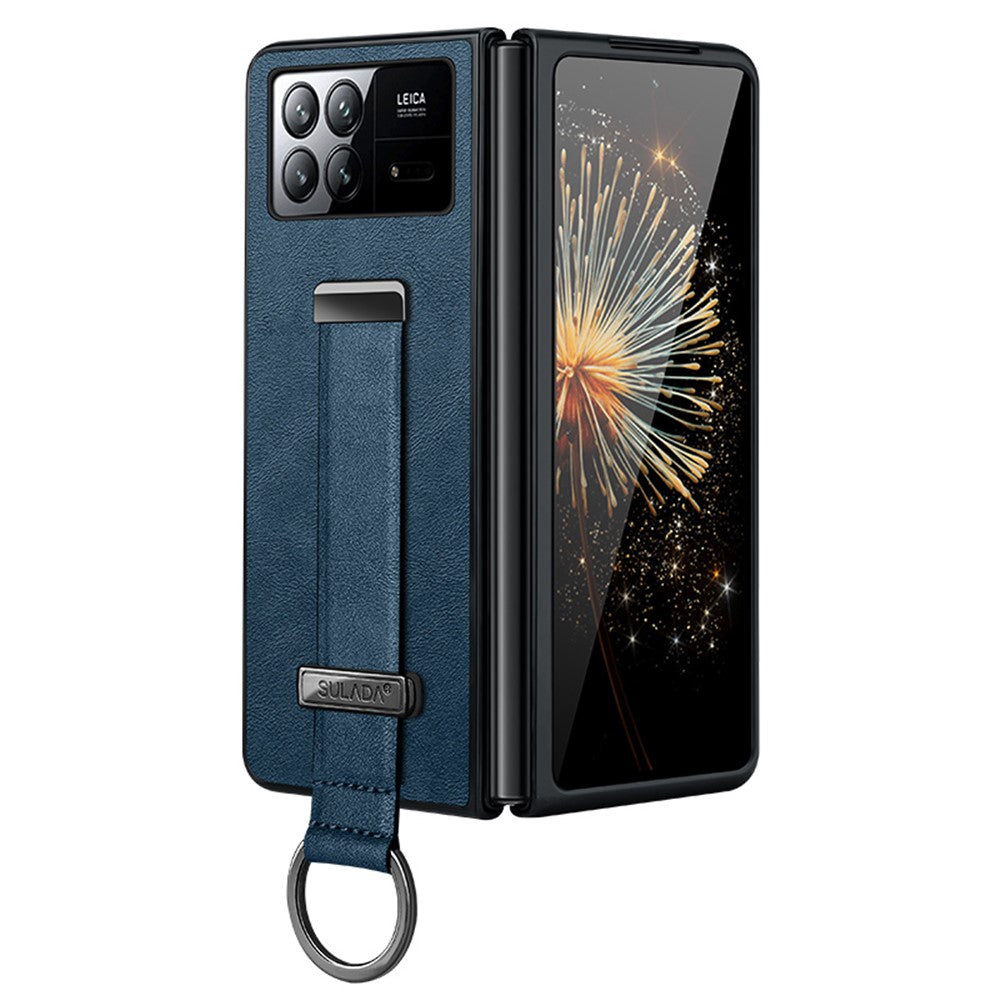 SULADA Fashion Series for Xiaomi Mix Fold 3 5G Case Retractable Strap Leather+PC Phone Cover