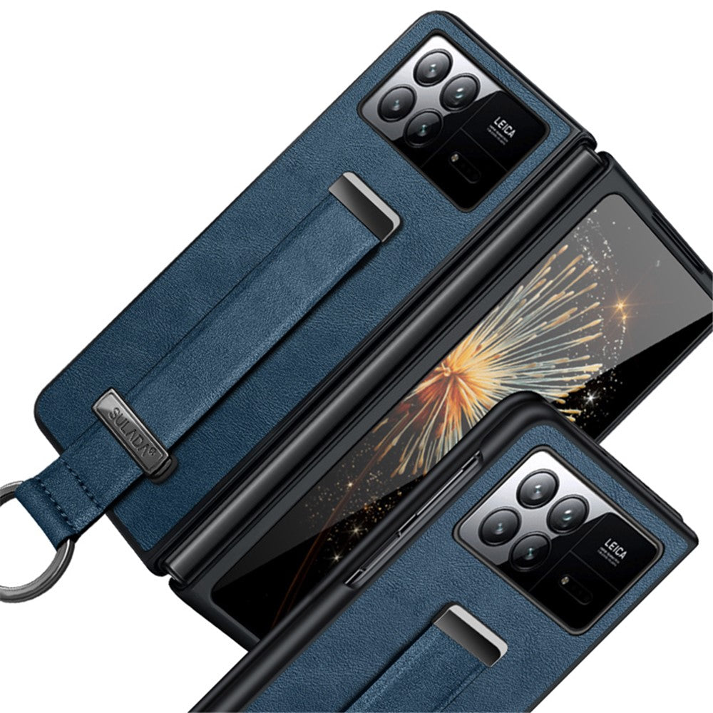 SULADA Fashion Series for Xiaomi Mix Fold 3 5G Case Retractable Strap Leather+PC Phone Cover
